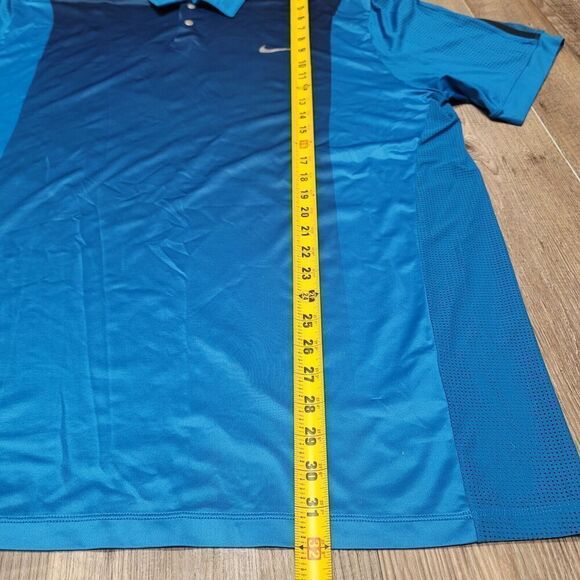 Nike Tiger Woods Collection Golf Polo Shirt Mens XL Blue TW DriFit Mesh Venting - Picture 6 of 10